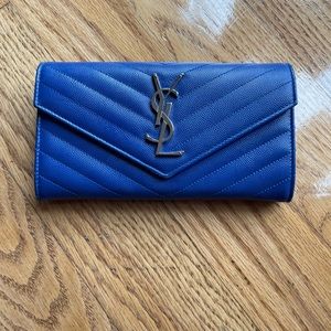 YSL Large Wallet/ Beautiful blue shade